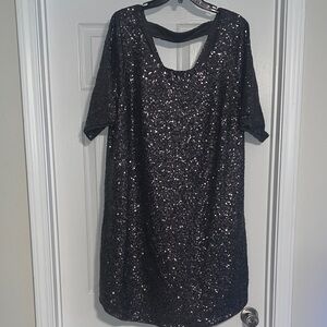 Torrid Elegant Black Sequined Dress